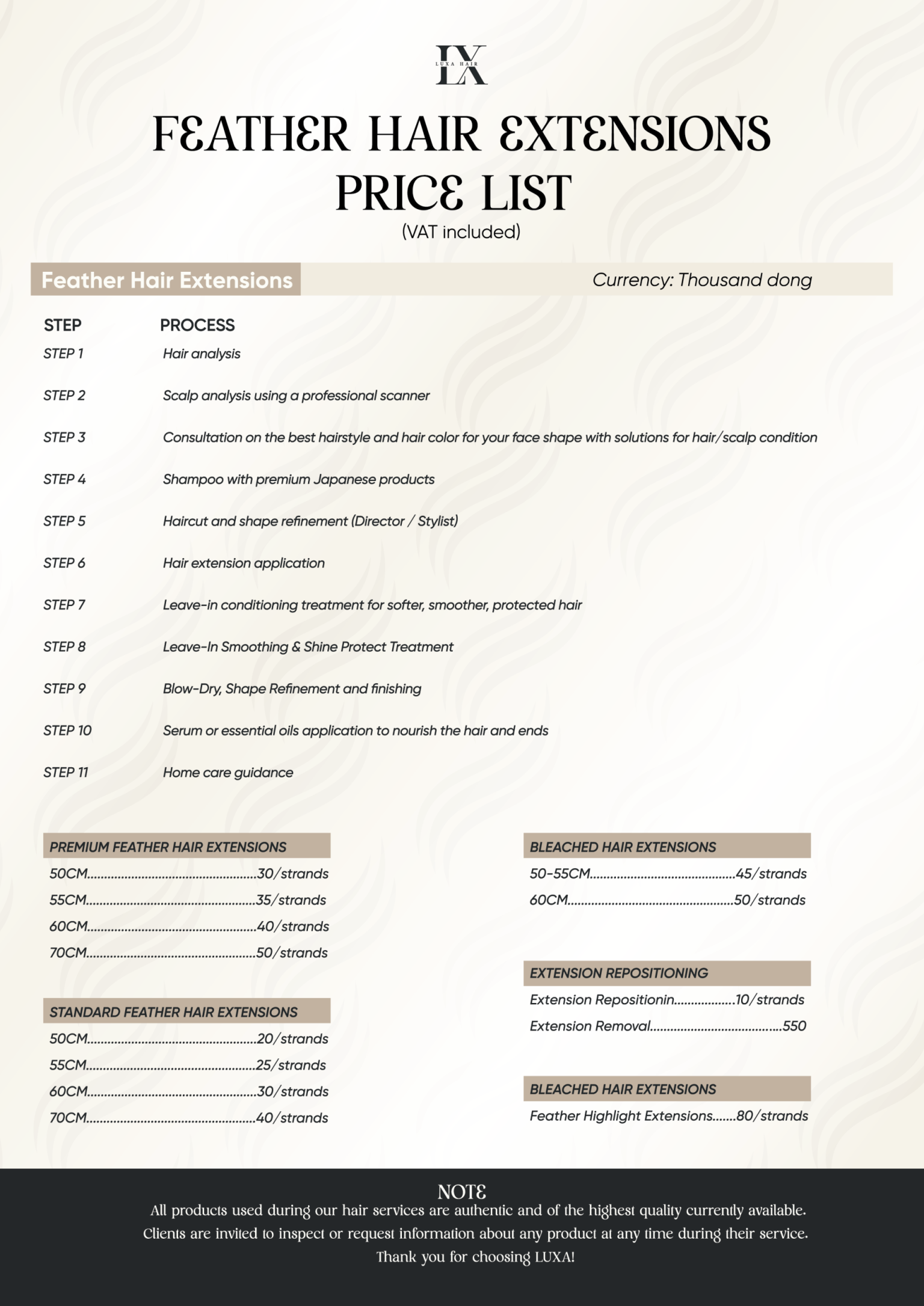 English Menu